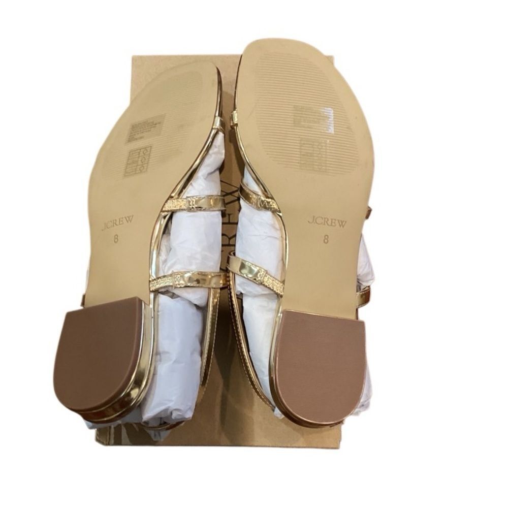NWT J. Crew light gold Caged ankle-strap sandals Size 8 - Picture 7 of 11